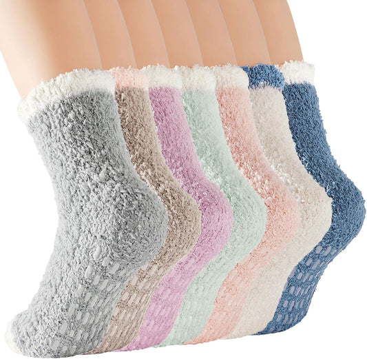 Womens Fuzzy Socks Warm Slipper Socks Winter Fluffy Socks Cozy Fuzzy Socks Athletic Fleece Socks Cute Crew Socks