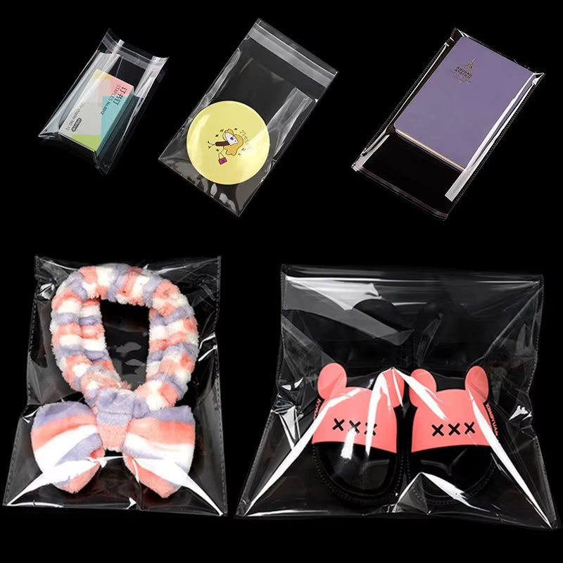 Clear Self Adhesive Bag Plastic Cello Cellophane Self Sealing Small Bag for Gift Candy Packing Resealable OPP Cookie Package Bag