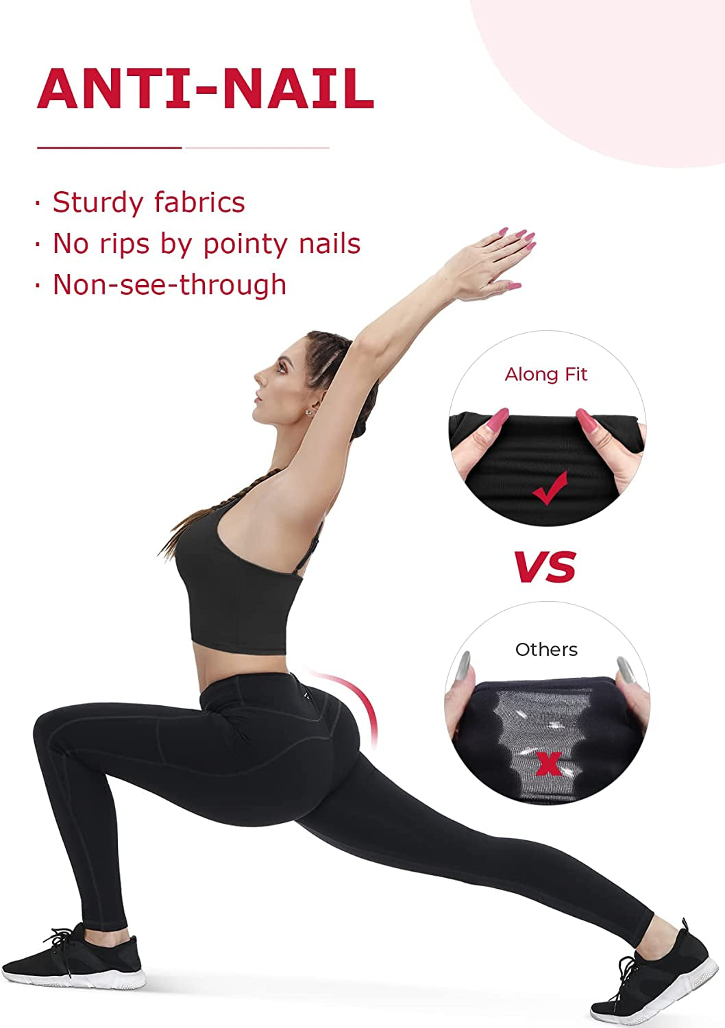 Yoga Pants with Pockets for Women High Waisted Workout Leggings Tummy Control Athletic Leggings